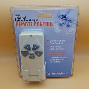 Westinghouse 77870 Universal Ceiling Fan & Light Remote Control NEW White
